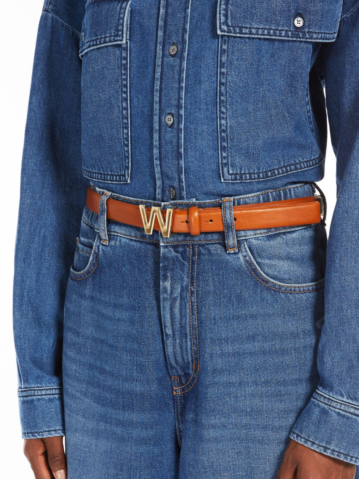 Weekend Max Mara, West Branded buckle-embellished leather belt